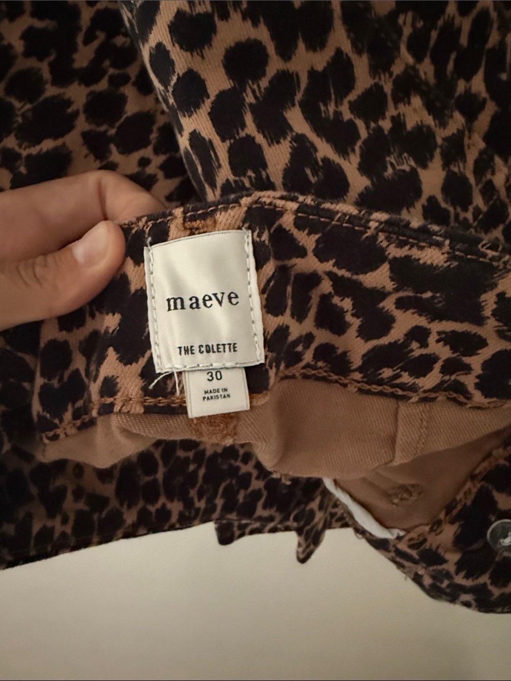 Maeve Leopard Print Ankle Jeans - Black & Tan - Picture 2 of 3